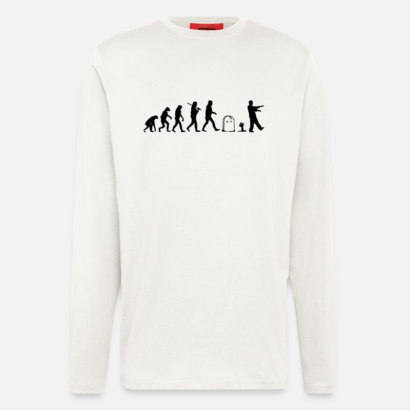 Evolution - Manches longues bio décontracté fabriqué en UE - OFF WHITE