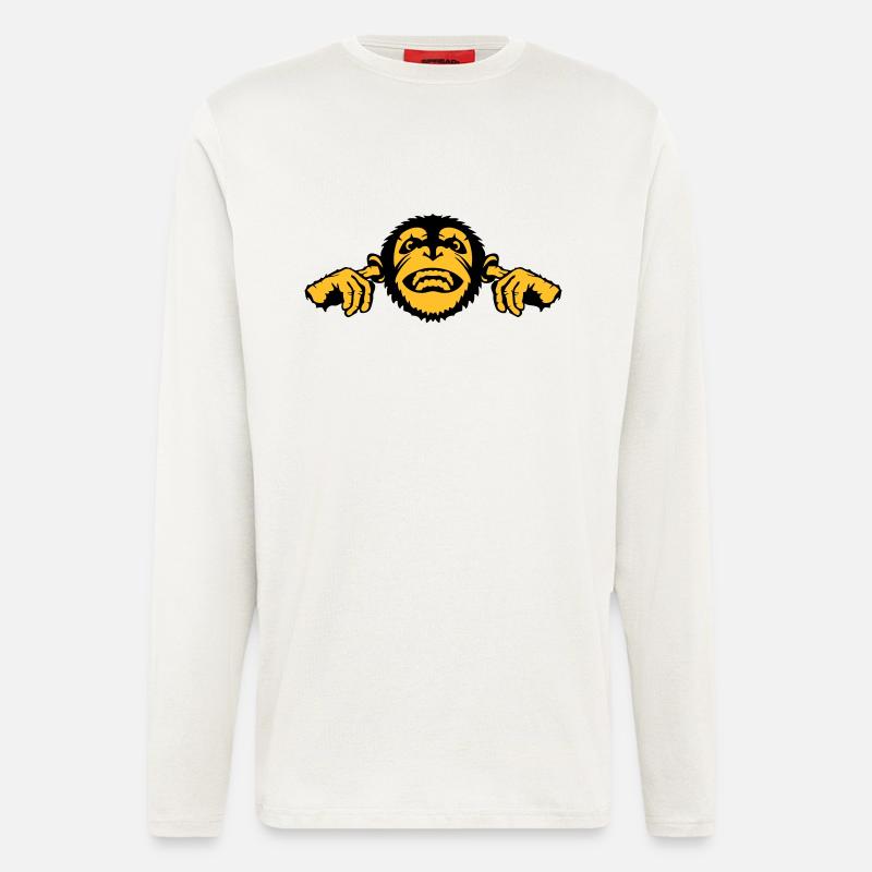chimpanzee monkey monkey finger ear - Longsleeve - made by SPREAD  - OFF WHITE