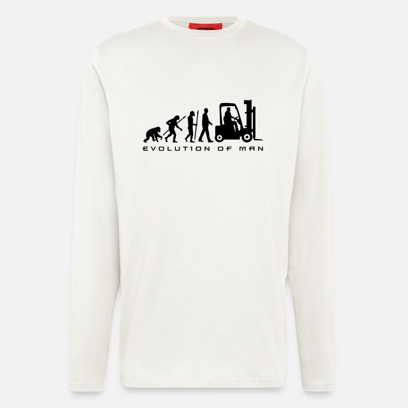 evolution_gabelstapler_122013_a_1c - Langarmshirt - made by SPREAD  - OFF WHITE