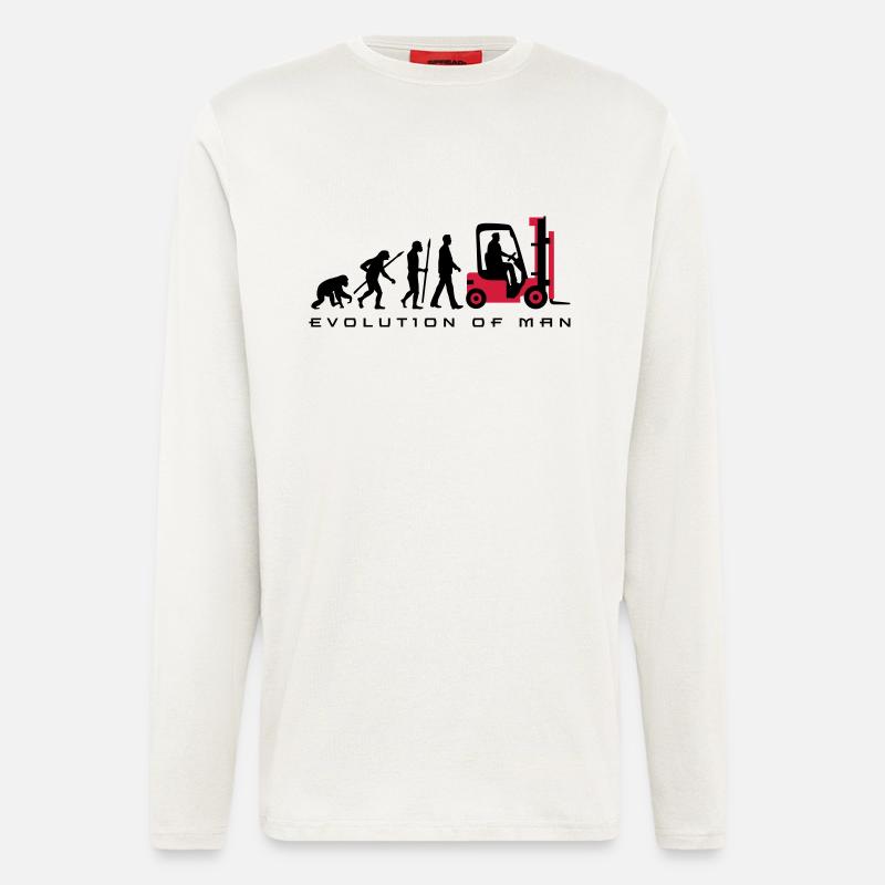 evolution_gabelstapler_122013_a_2c - Langarmshirt - made by SPREAD  - OFF WHITE