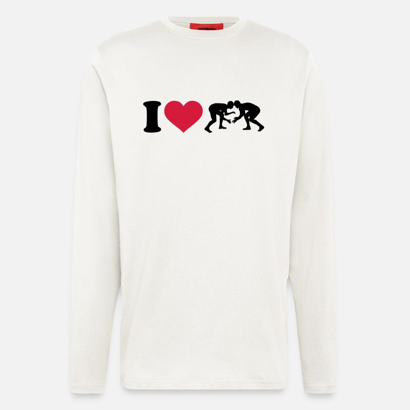 I love Lutte - Manches longues bio décontracté fabriqué en UE - OFF WHITE