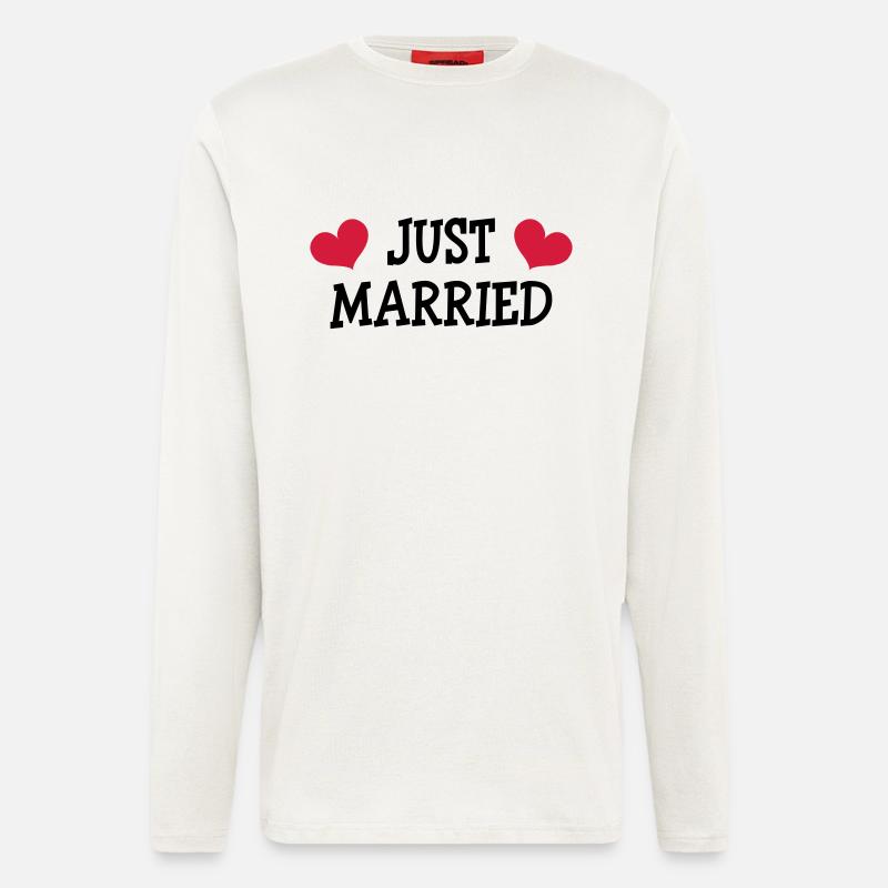 Just Married - Wedding - Langarmshirt - made by SPREAD  - OFF WHITE