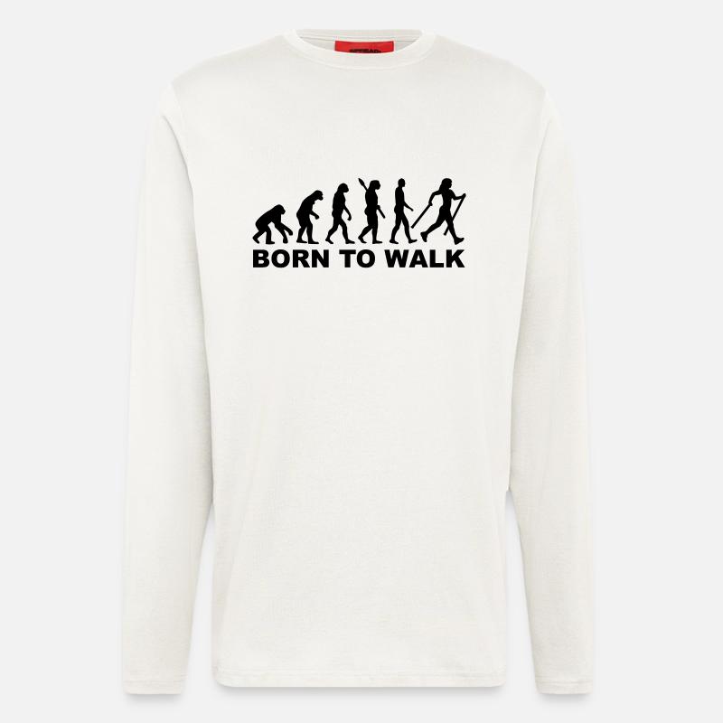 Evolution Nordic Walking - Manches longues bio décontracté fabriqué en UE - OFF WHITE