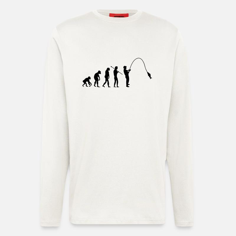 fishing_evolution_001 - Langarmshirt - made by SPREAD  - OFF WHITE
