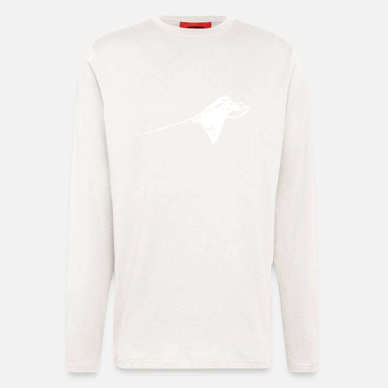 Adlerrochen Vector Vol - Manches longues bio décontracté fabriqué en UE - OFF WHITE