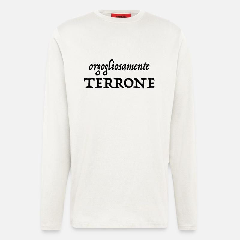 orgogliosamente terrone - Maglia a maniche lunghe ecologica casual Made in UE - OFF WHITE