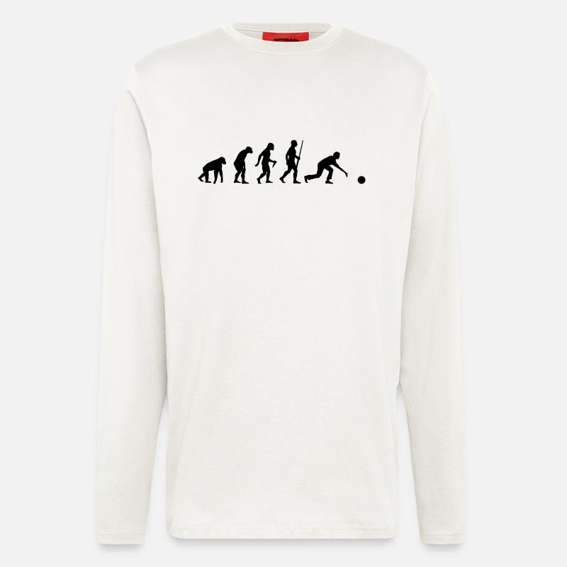 L'évolution du bowling - Manches longues bio décontracté fabriqué en UE - OFF WHITE