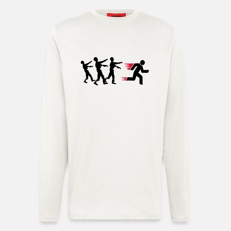 Run From Zombies - Langarmshirt - made by SPREAD  - OFF WHITE