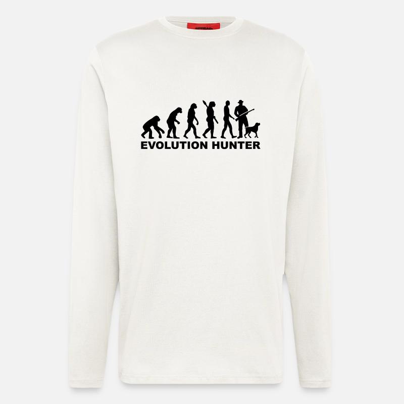 Evolution Hunter - Manches longues bio décontracté fabriqué en UE - OFF WHITE
