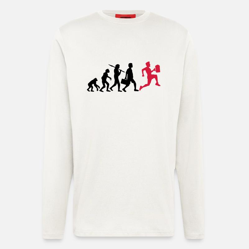 Evolution beer drinking race - Longsleeve - made by SPREAD  - OFF WHITE