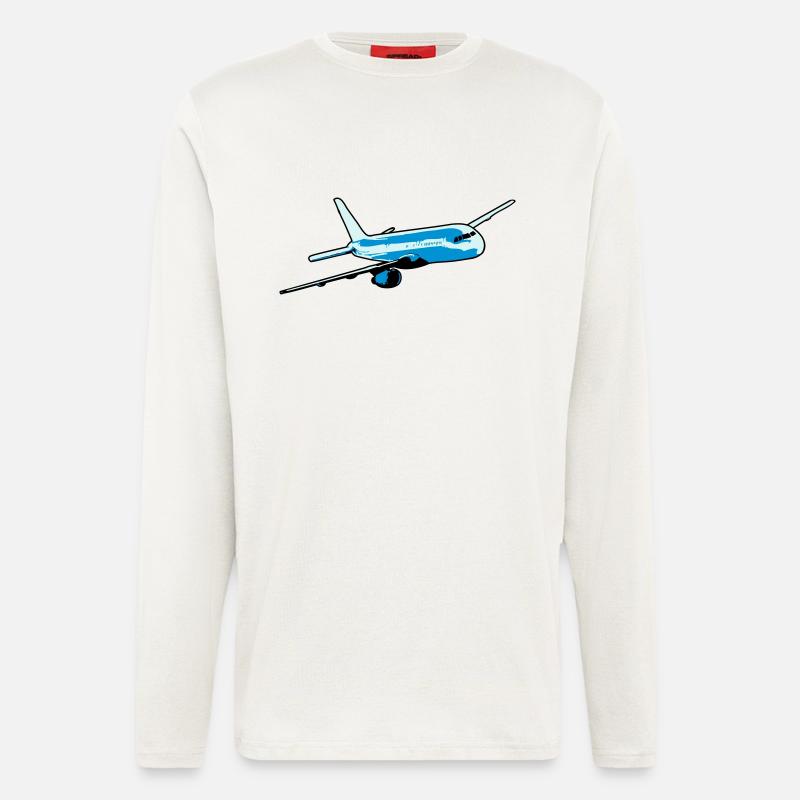 Plane flying airliner - Longsleeve - made by SPREAD  - OFF WHITE