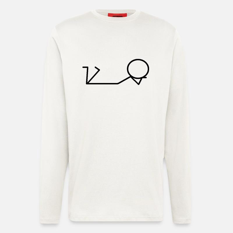 Strichmännchen bauchliegend - Langarmshirt - made by SPREAD - OFF WHITE