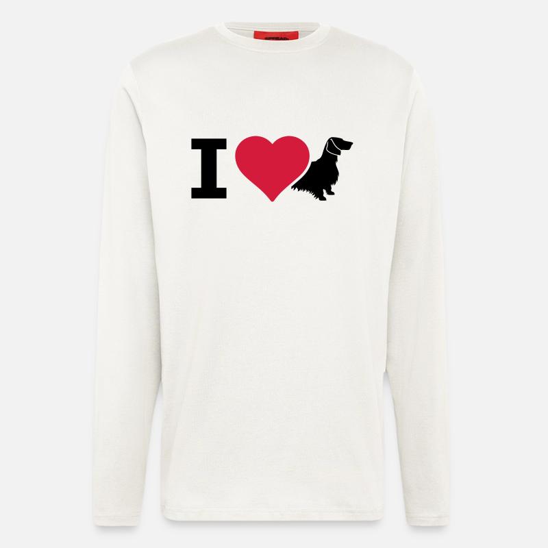 IL Dackel Langhaardackel - Langarmshirt - made by SPREAD  - OFF WHITE