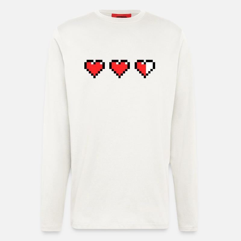 Pixel Herz - Langarmshirt - made by SPREAD  - OFF WHITE