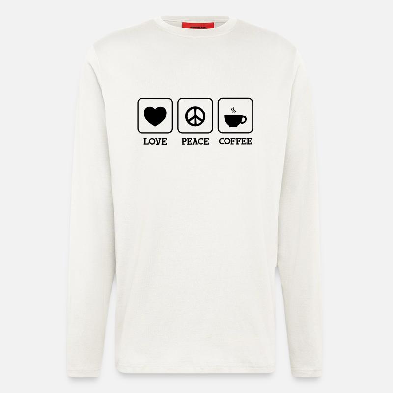 Love, Peace, Coffee - Longsleeve - made by SPREAD  - OFF WHITE