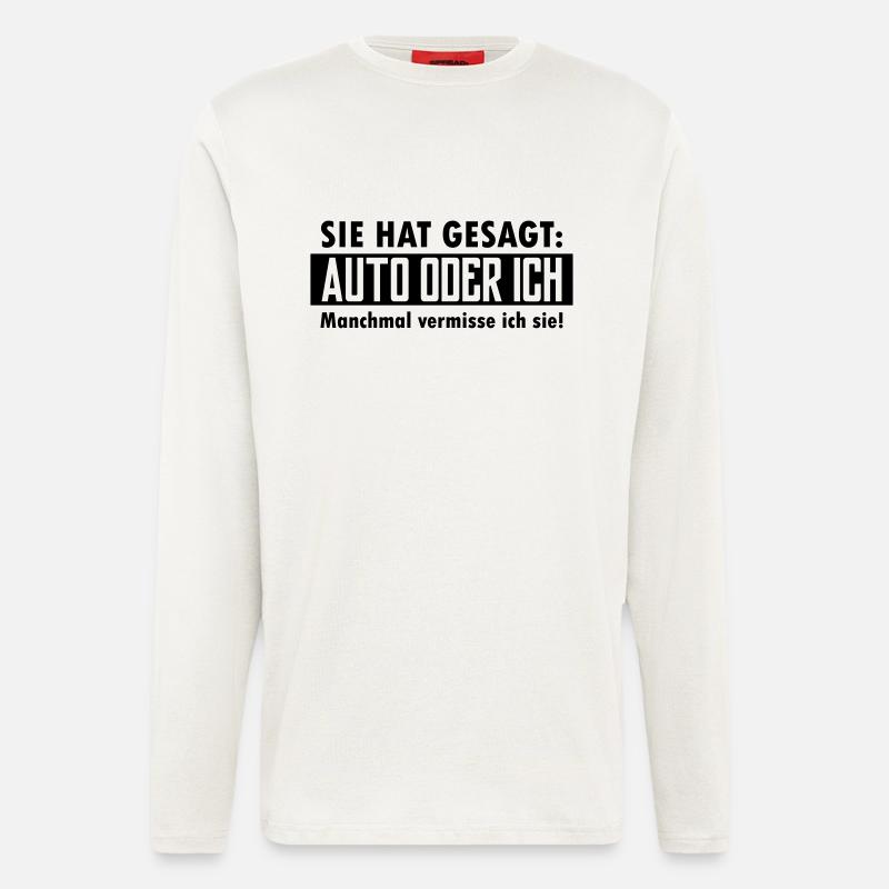 auto oder ich - Langarmshirt - made by SPREAD  - OFF WHITE