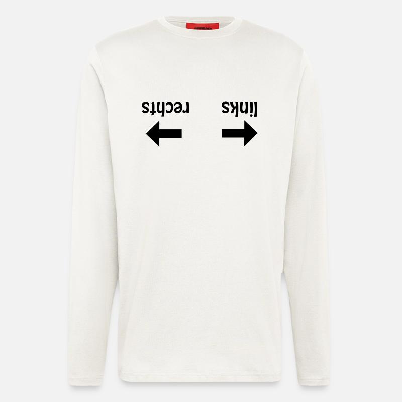 Links Rechts Spickzettel - Longsleeve - made by SPREAD  - OFF WHITE