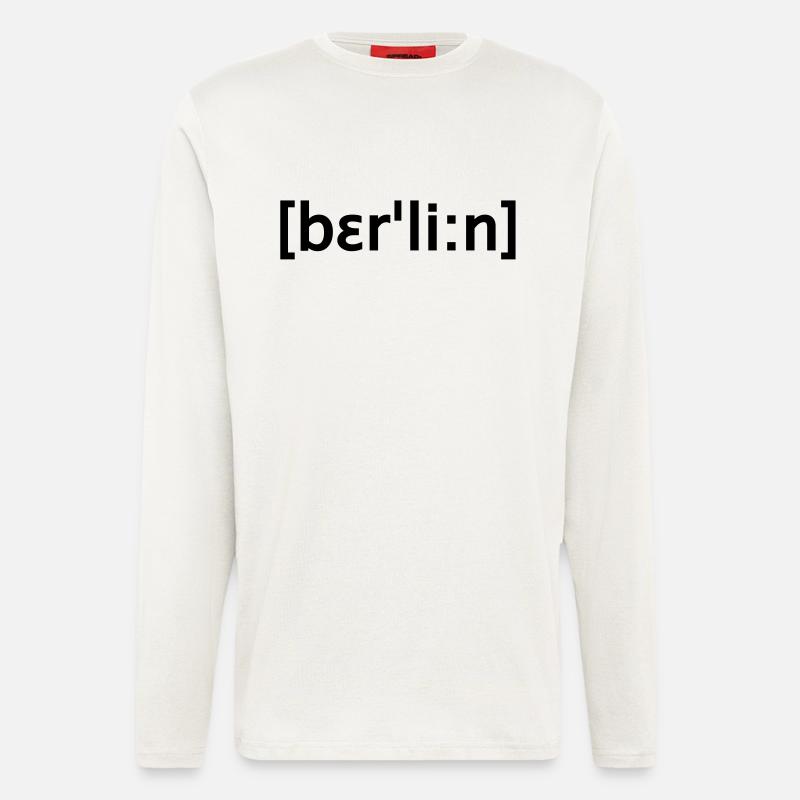 berlin, selon l'Écriture - Manches longues bio décontracté fabriqué en UE - OFF WHITE