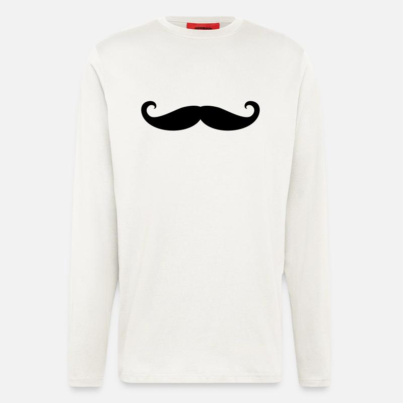 Handlebar mustache / mustache - Longsleeve - made by SPREAD  - OFF WHITE