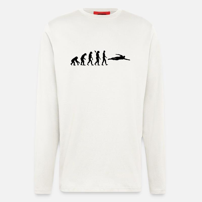 Evolution Schwimmen - Langarmshirt - made by SPREAD  - OFF WHITE