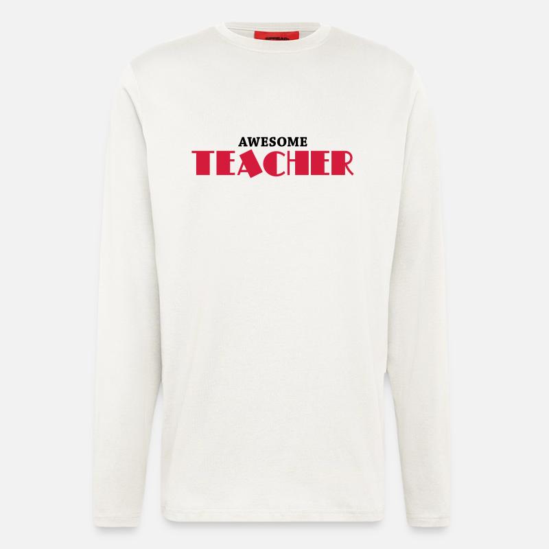 Awesome teacher - Langarmshirt - made by SPREAD - OFF WHITE