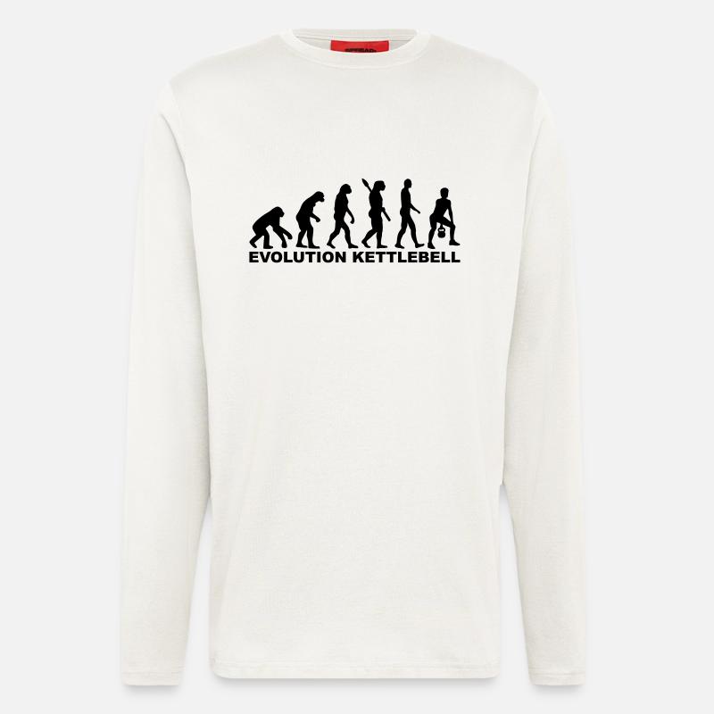 Evolution Kettlebell - Manches longues bio décontracté fabriqué en UE - OFF WHITE