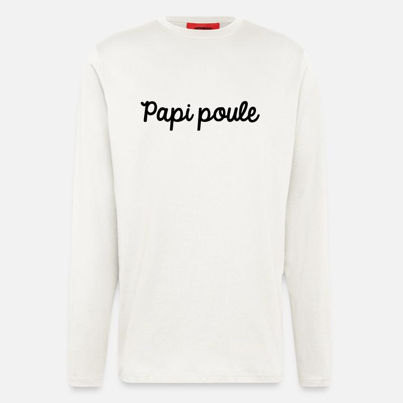 Papi poule - Manches longues bio décontracté fabriqué en UE - OFF WHITE