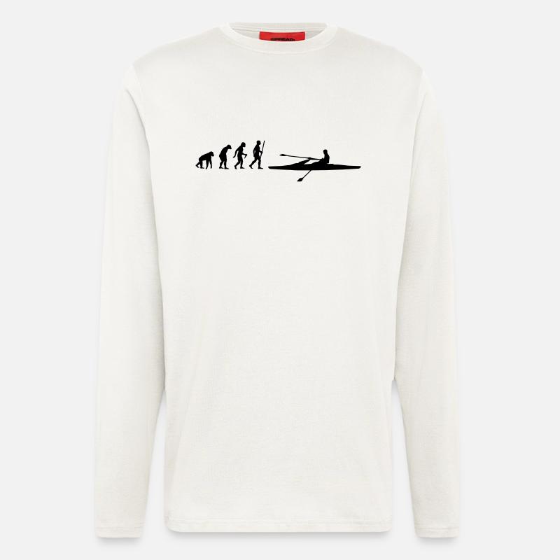 Évolution de l'aviron - Manches longues bio décontracté fabriqué en UE - OFF WHITE