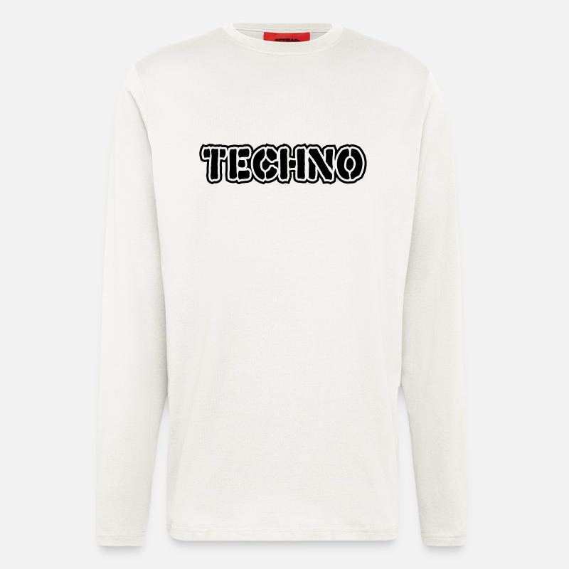 Techno__V009 - Langarmshirt - made by SPREAD  - OFF WHITE