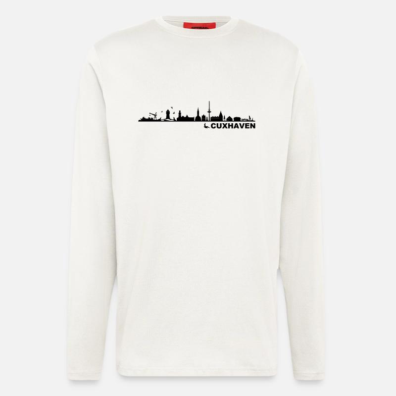 Skyline - Küste Cuxhaven - Langarmshirt - made by SPREAD - OFF WHITE