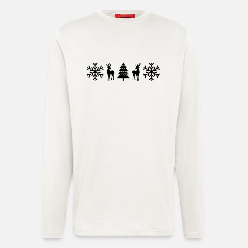 weihnachtsmuster_01 - Longsleeve - made by SPREAD  - OFF WHITE