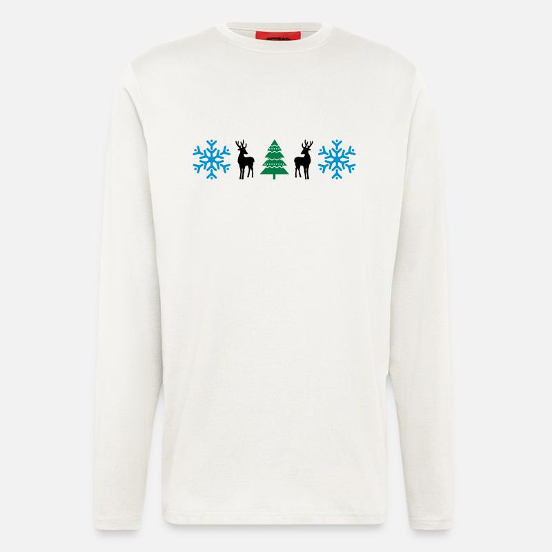 weihnachtsmuster_02 - Langarmshirt - made by SPREAD  - OFF WHITE
