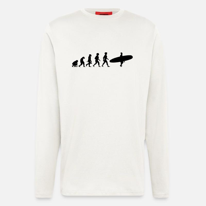 Evolution Surf Surfers surf surf - Manches longues bio décontracté fabriqué en UE - OFF WHITE