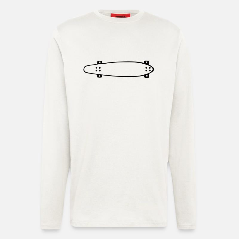 Longboard, longboard, longboarding, skateboarding - Longsleeve - made by SPREAD  - OFF WHITE