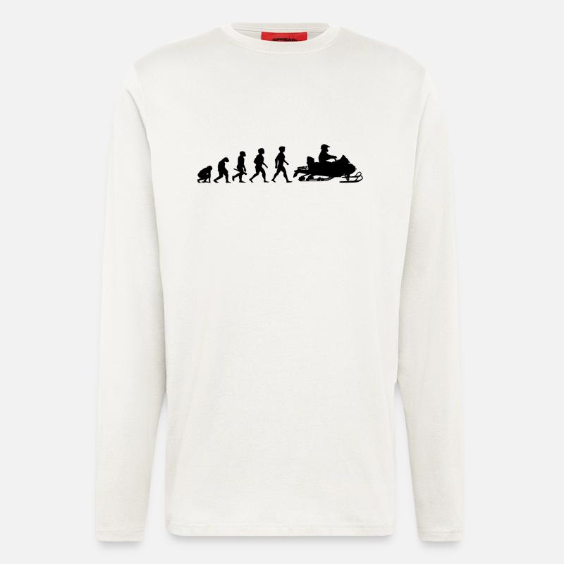 Evolution Schneemobil Motorschlitten Winter - Langarmshirt - made by SPREAD - OFF WHITE