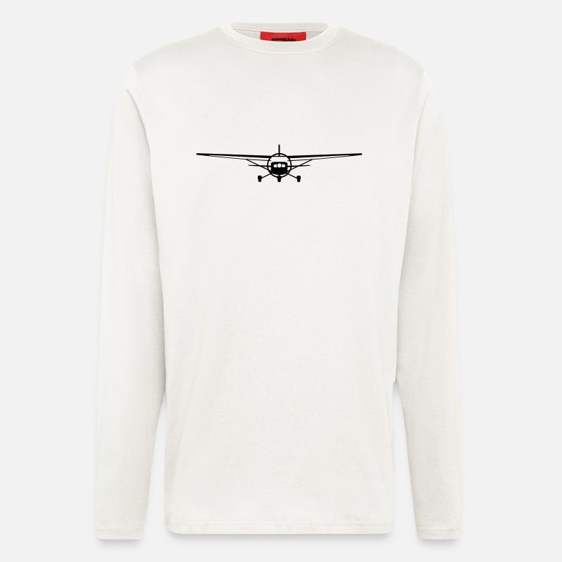 Light Airplane - Front view - Longsleeve - made by SPREAD  - OFF WHITE