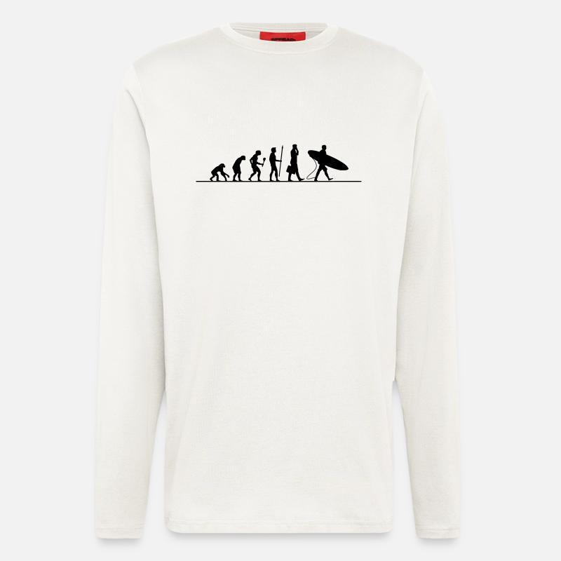 Evolution Surfen - Langarmshirt - made by SPREAD  - OFF WHITE