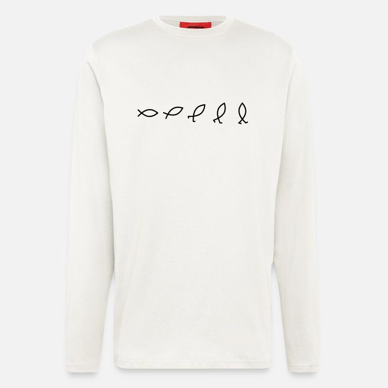 Evolution Fish - Longsleeve - made by SPREAD  - OFF WHITE