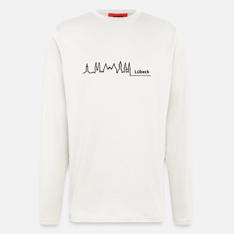 Luebeck skyline - Langarmshirt - made by SPREAD  - OFF WHITE