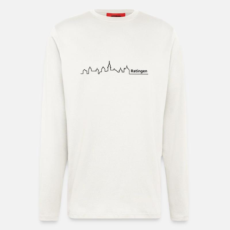 ratingen skyline - Langarmshirt - made by SPREAD  - OFF WHITE