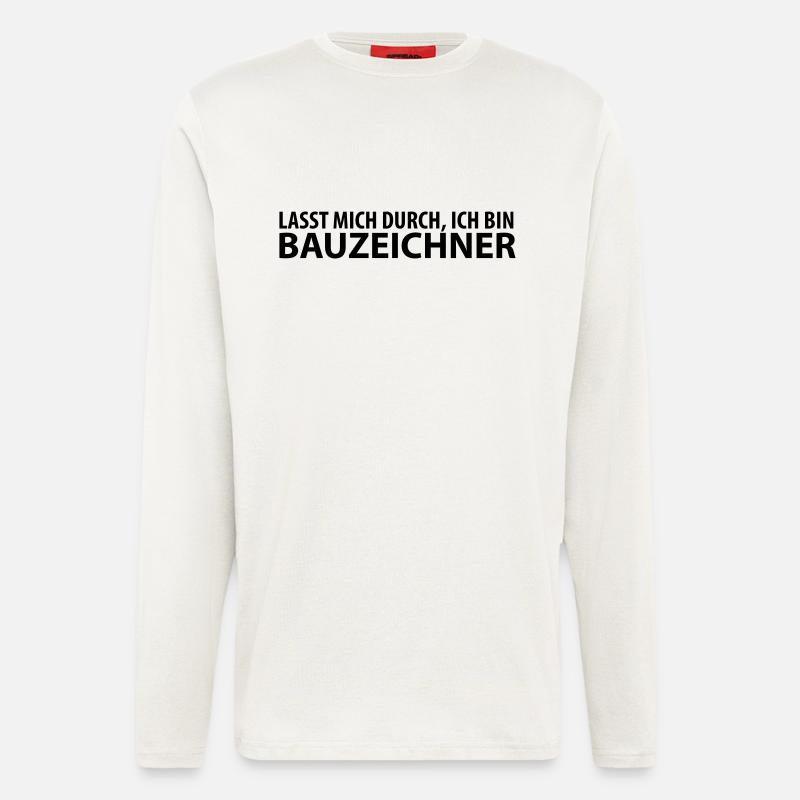 bauzeichner - Langarmshirt - made by SPREAD  - OFF WHITE