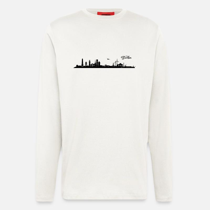 Borkumer Skyline - Langarmshirt - made by SPREAD  - OFF WHITE