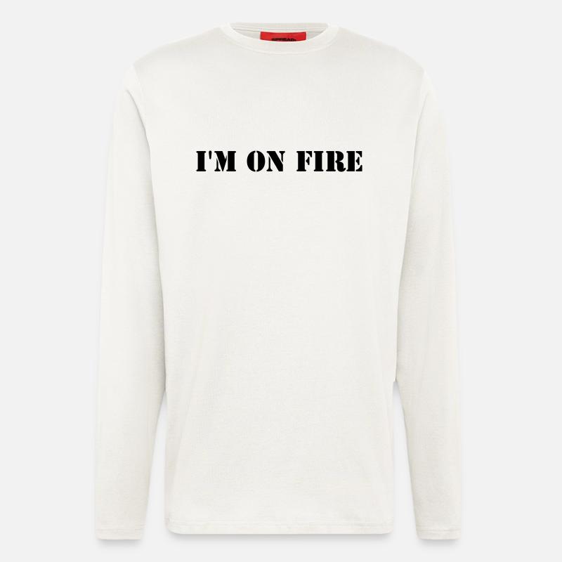 Je suis en feu - Manches longues bio décontracté fabriqué en UE - OFF WHITE