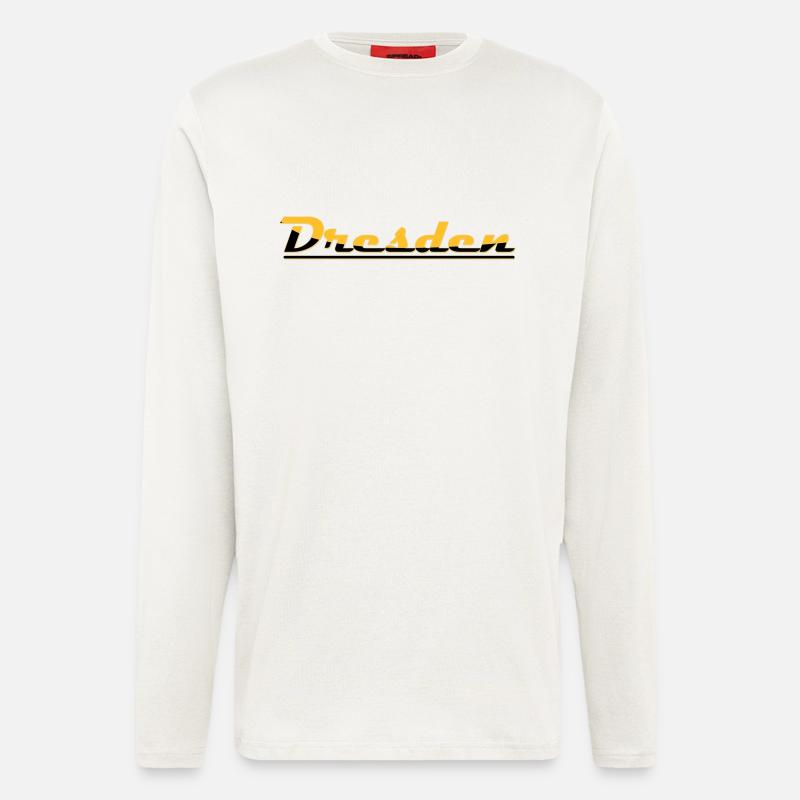 Schriftzug Dresden - Langarmshirt - made by SPREAD - OFF WHITE