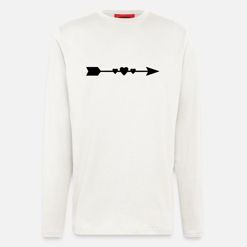 Pfeil mit Herzen - Langarmshirt - made by SPREAD  - OFF WHITE