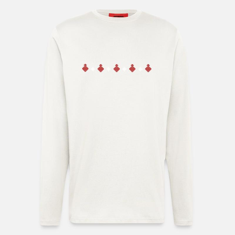 Strickpullover Muster Reihe Weihnachtskugel - Langarmshirt - made by SPREAD  - OFF WHITE