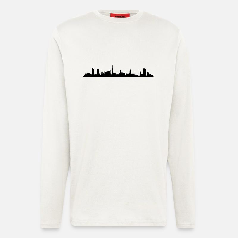 Skyline Hamburg - Langarmshirt - made by SPREAD - OFF WHITE