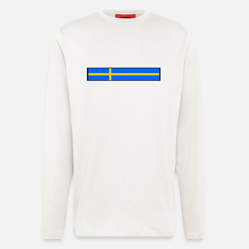Drapeau suède - Manches longues bio décontracté fabriqué en UE - OFF WHITE