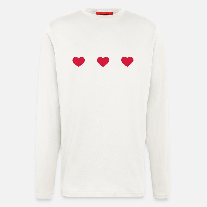 drei herzchen - Langarmshirt - made by SPREAD  - OFF WHITE