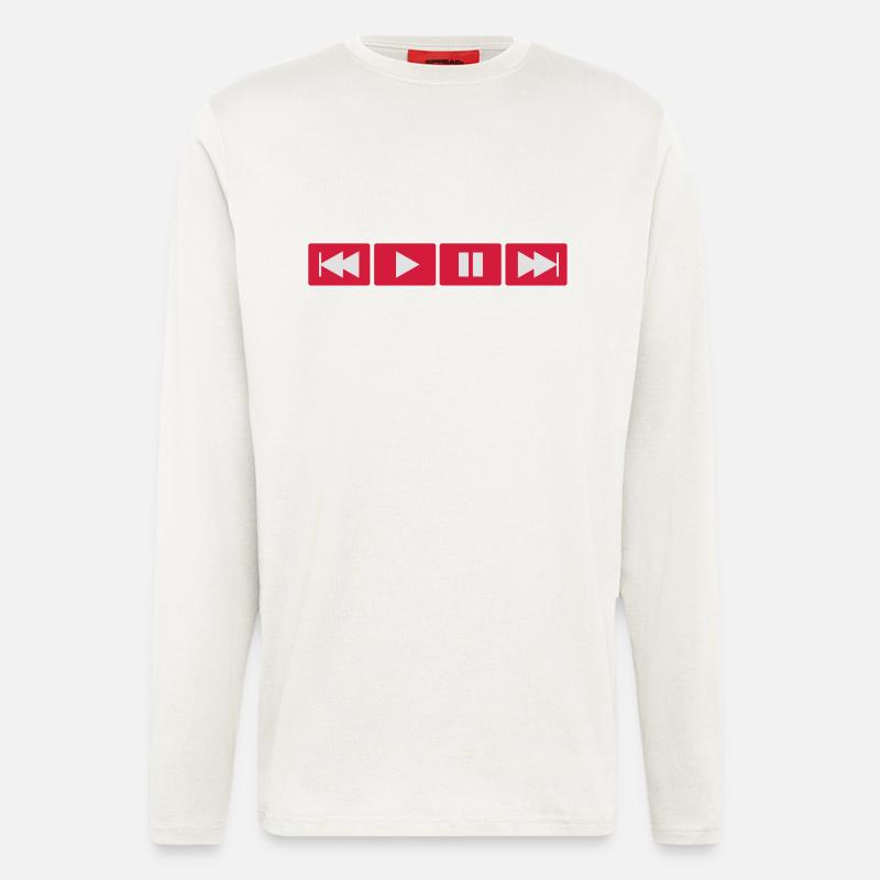 Play Button - Langarmshirt - made by SPREAD  - OFF WHITE